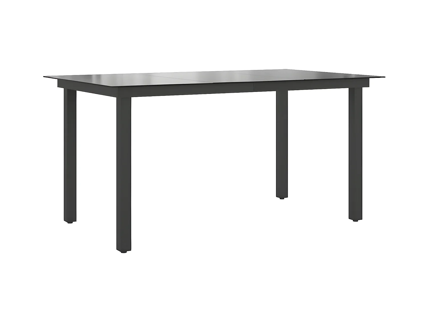 Xendel  Table de jardin Noir 150x90x74 cm Aluminium et verre