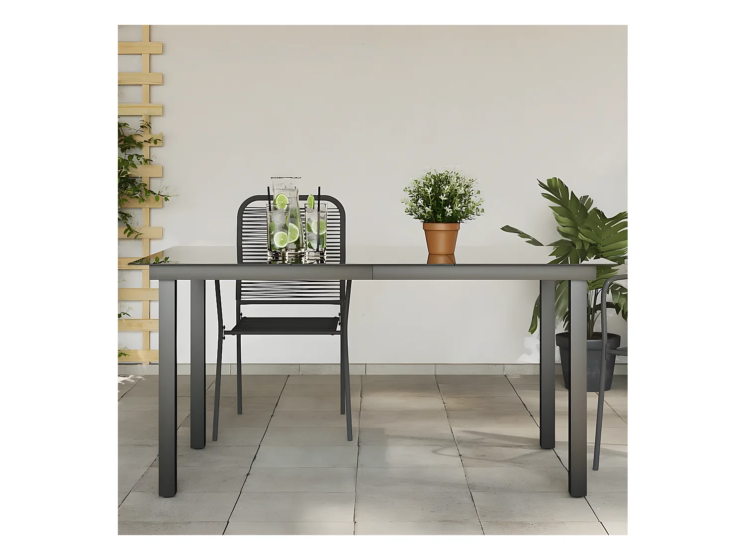 Xendel  Tuintafel 150x90x74 cm aluminium en glas zwart