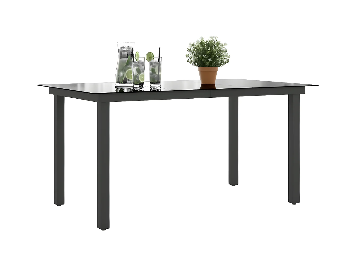 Xendel  Tuintafel 150x90x74 cm aluminium en glas zwart