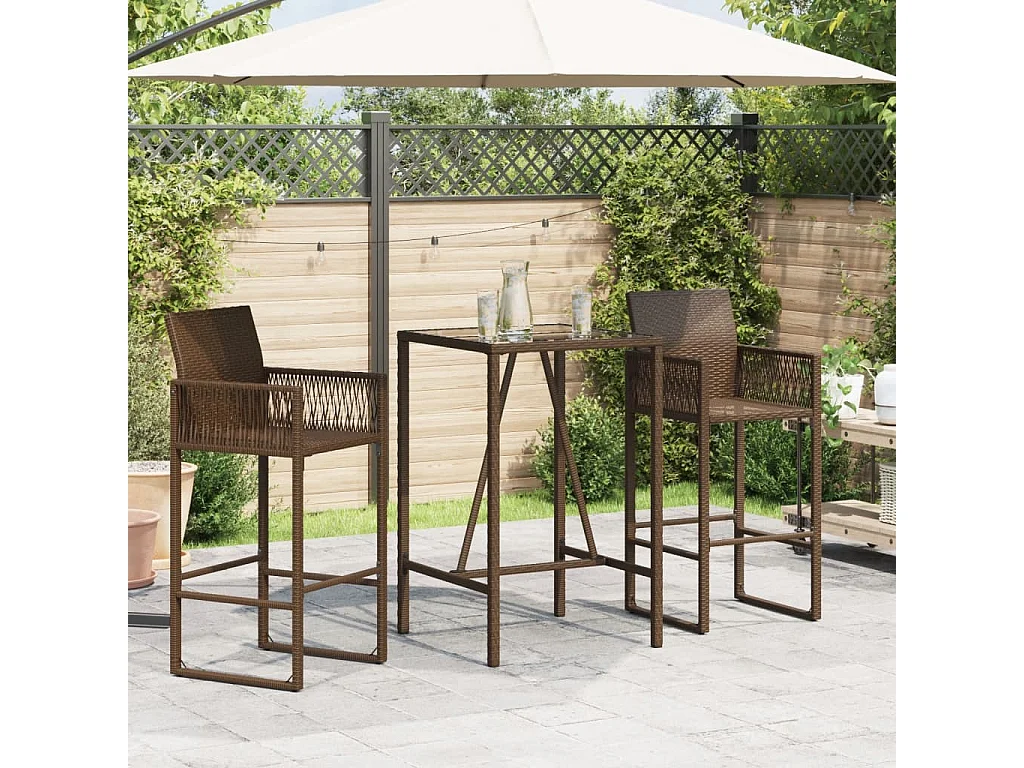 Village Green-Green Ridge  Garten-Bartisch Braun 70x70x110 cm Poly Rattan