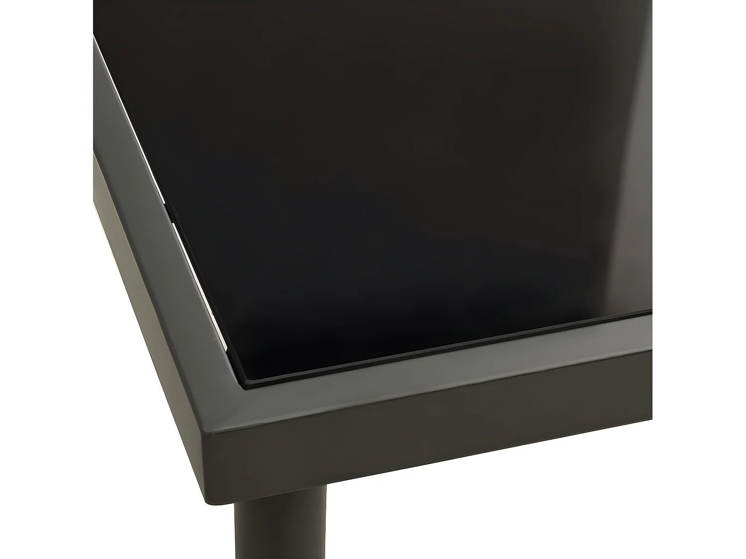 Zaldir  Tuintafel 80x80x72 cm glas en staal antracietkleurig