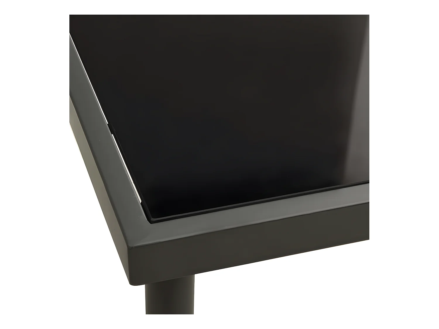 Zaldir  Table à dîner d'extérieur Anthracite 80x80x72 cm Verre et acier