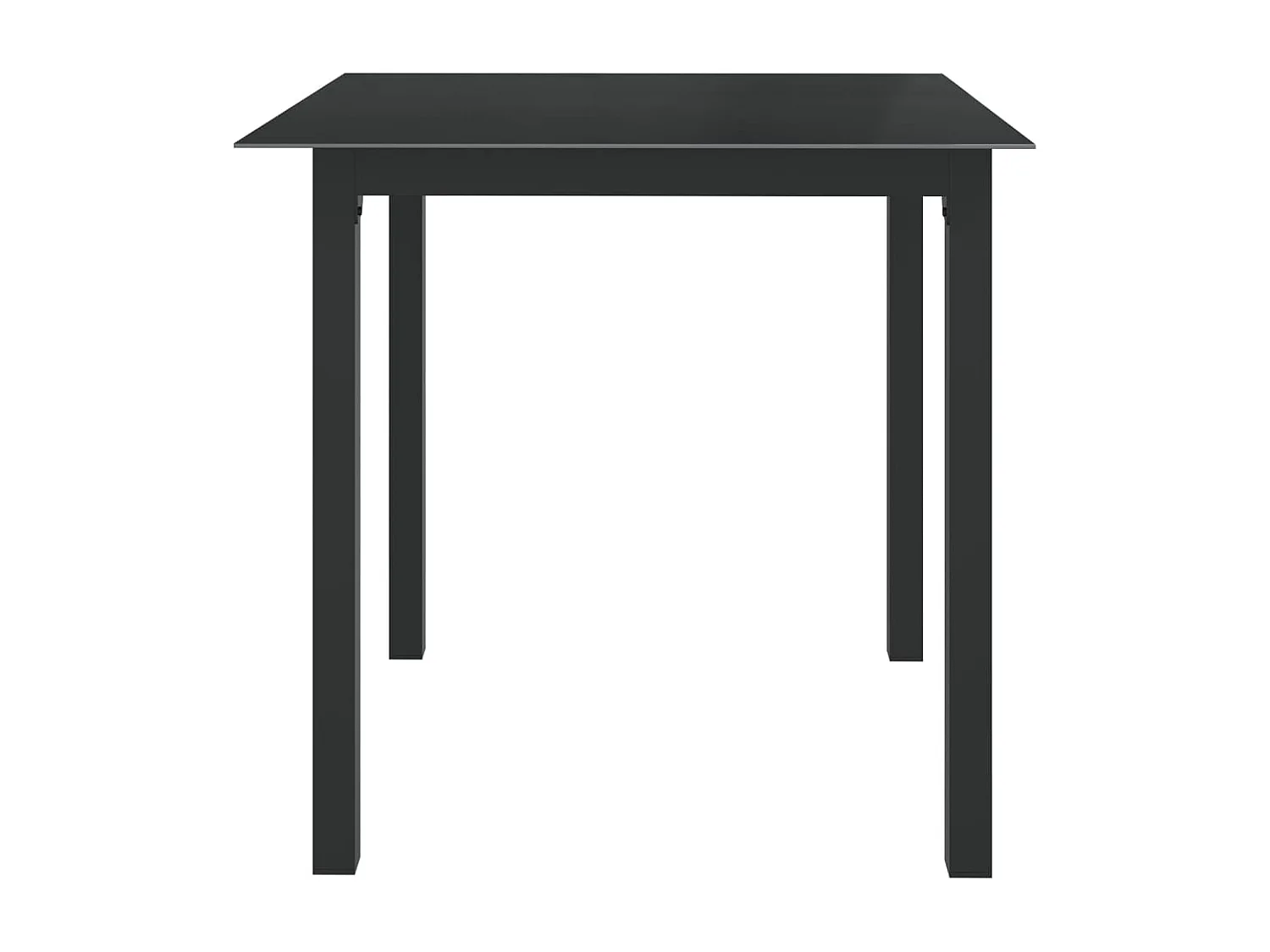 Batesville  Tavolo da Giardino Nero 80x80x74 cm in Alluminio e Vetro