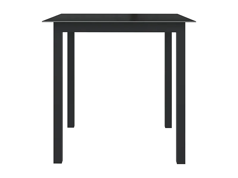 Batesville  Table de jardin Noir 80x80x74 cm Aluminium et verre
