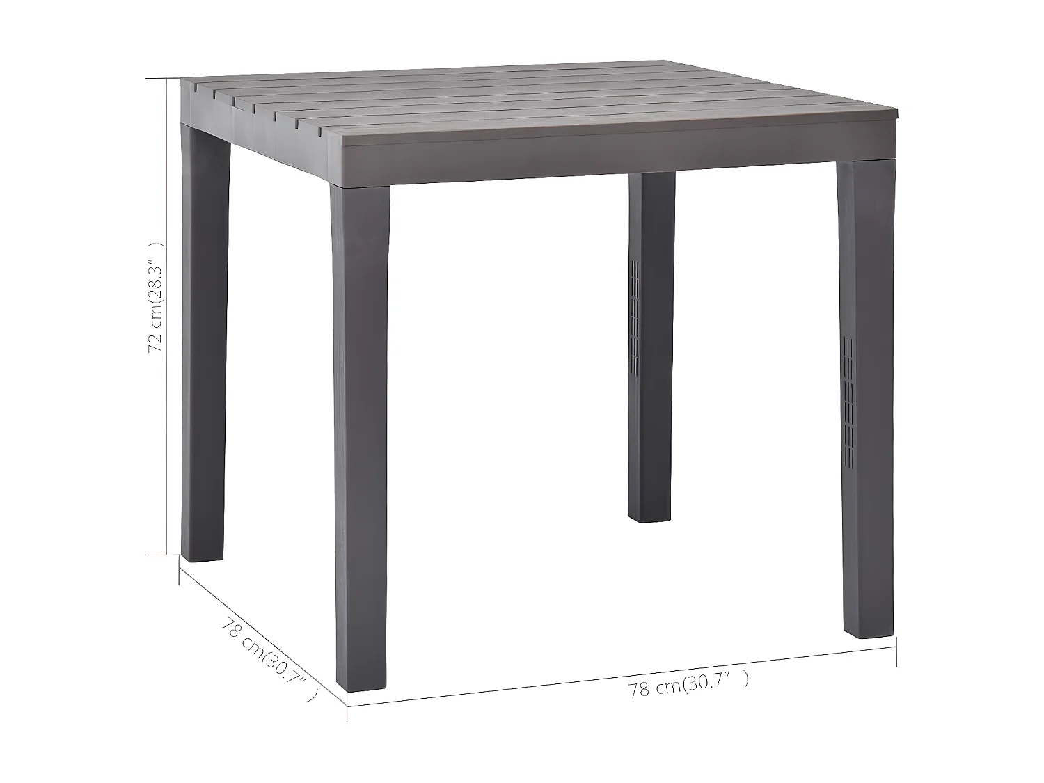 Jean-Fabrice  Tuintafel 78x78x72 cm kunststof mokka