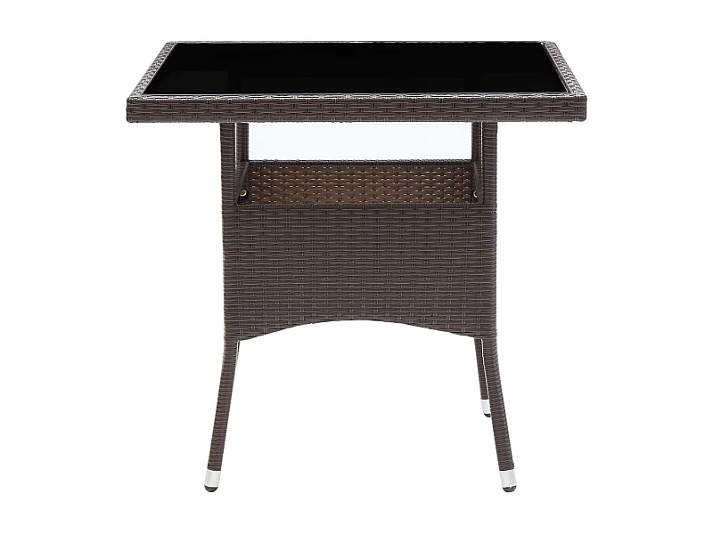 Iver  Tavolo da Pranzo da Giardino Marrone in Polyrattan