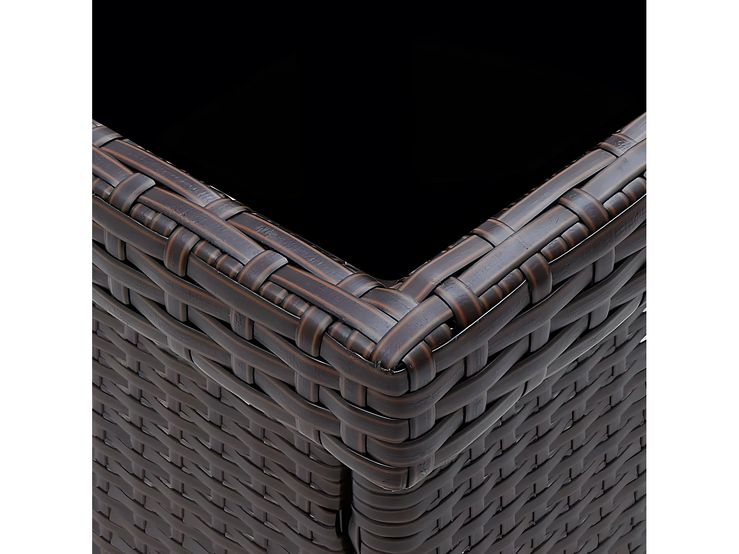 Iver  Table de salle à manger de jardin Marron Résine tressée