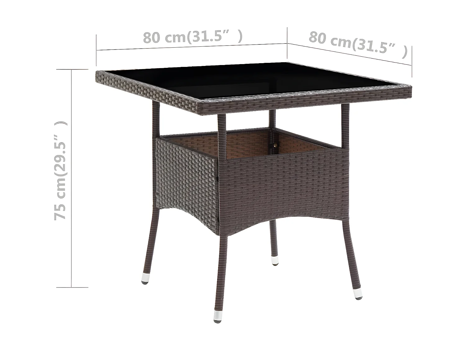 Iver  Table de salle à manger de jardin Marron Résine tressée