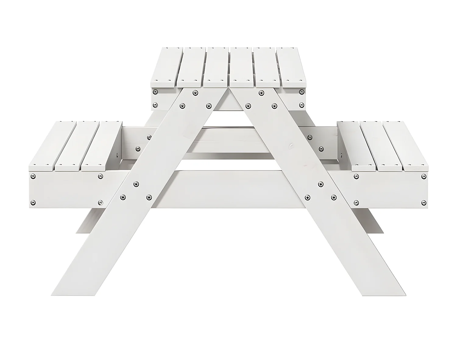 Quindel  Tavolo Picnic per Bambini Bianco 88x97x52cm Legno Massello Pino