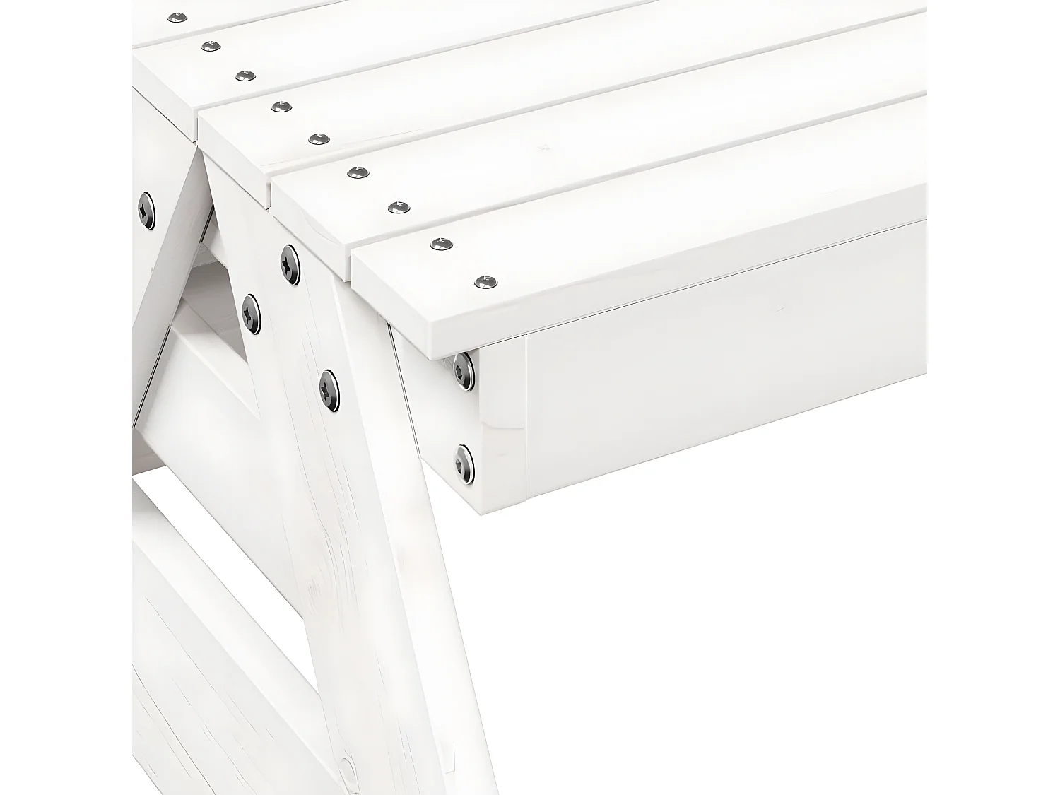 Quindel  Table de pique-nique pour enfants blanc bois massif de pin