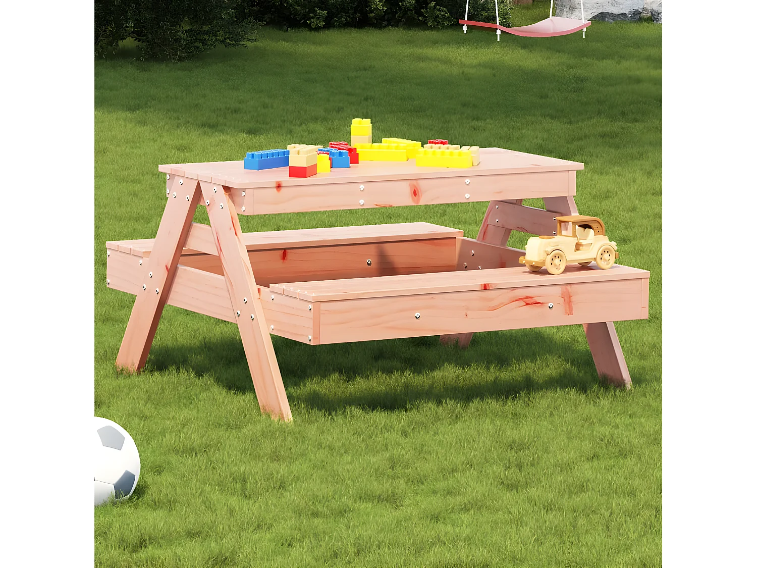 Quindel  Table de pique-nique pour enfants bois massif de douglas