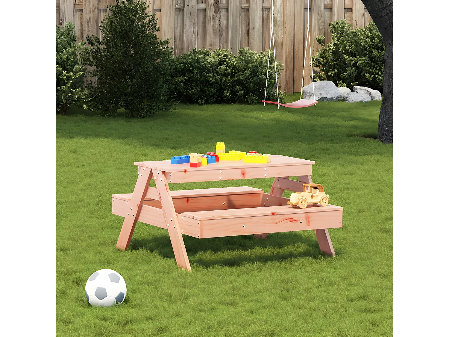 Quindel  Table de pique-nique pour enfants bois massif de douglas