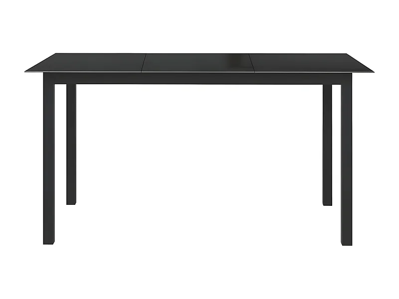 Batesville  Tavolo da Giardino Nero 150x90x74cm in Alluminio e Vetro