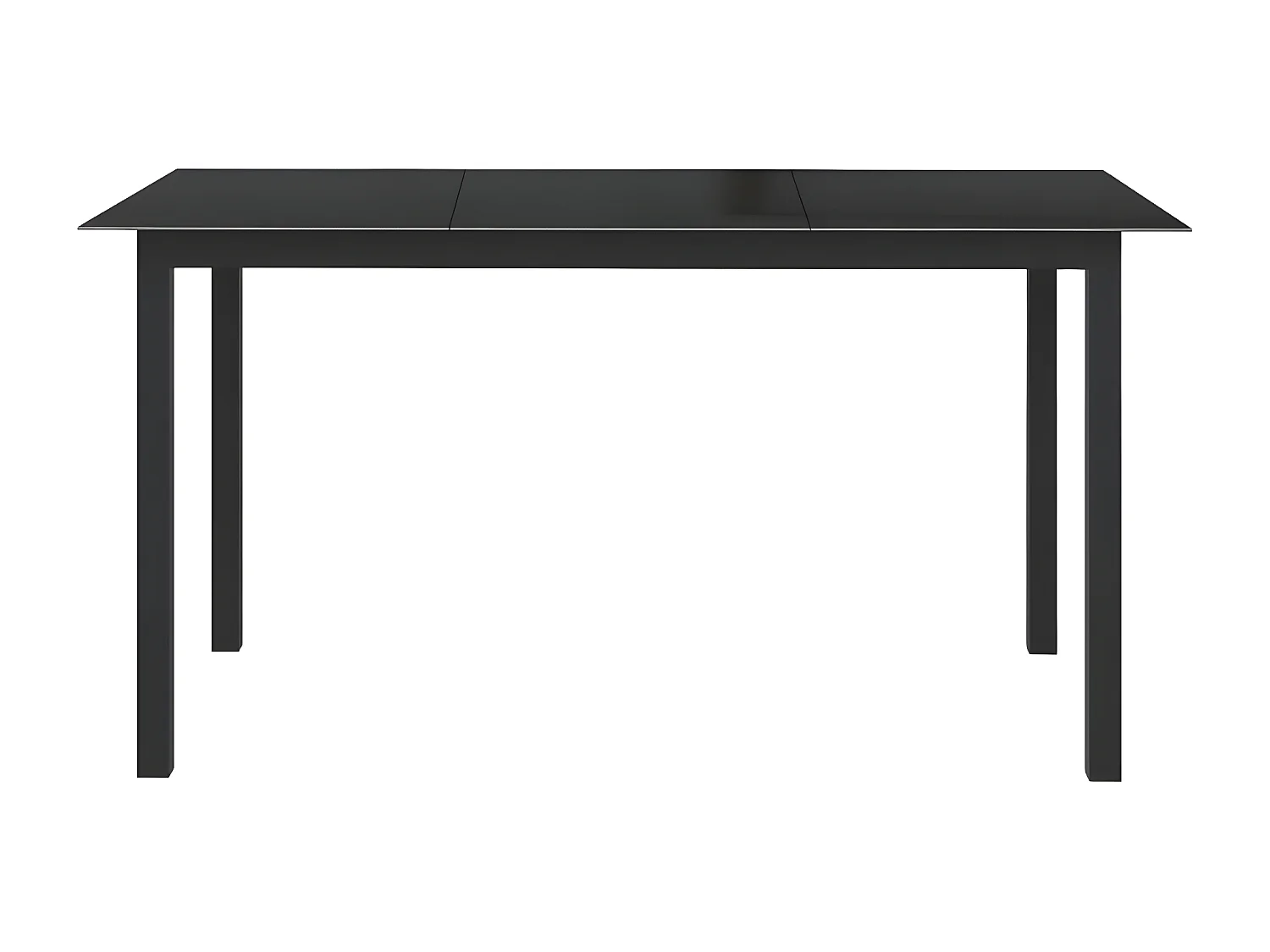 Batesville  Gartentisch Schwarz 150x90x74 cm Aluminium und Glas