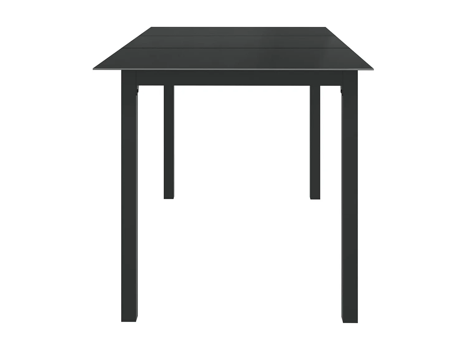 Batesville  Gartentisch Schwarz 150x90x74 cm Aluminium und Glas