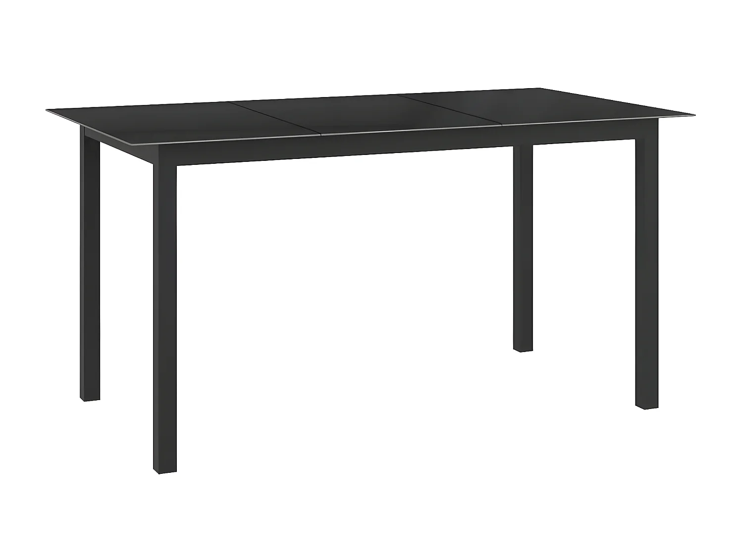 Batesville  Table de jardin Noir 150x90x74 cm Aluminium et verre