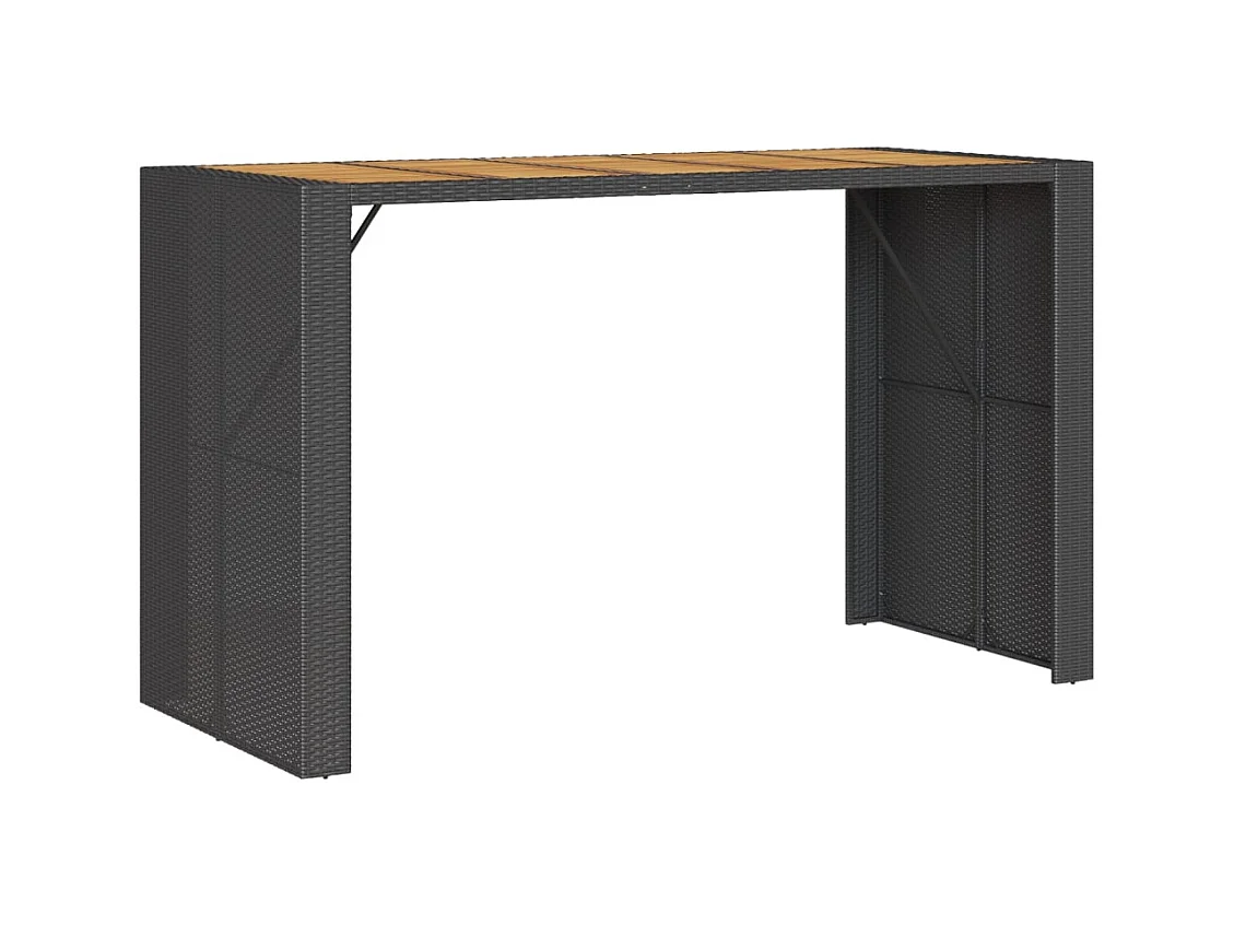 Karaca  Table de bar de jardin et dessus en bois acacia résine tressée