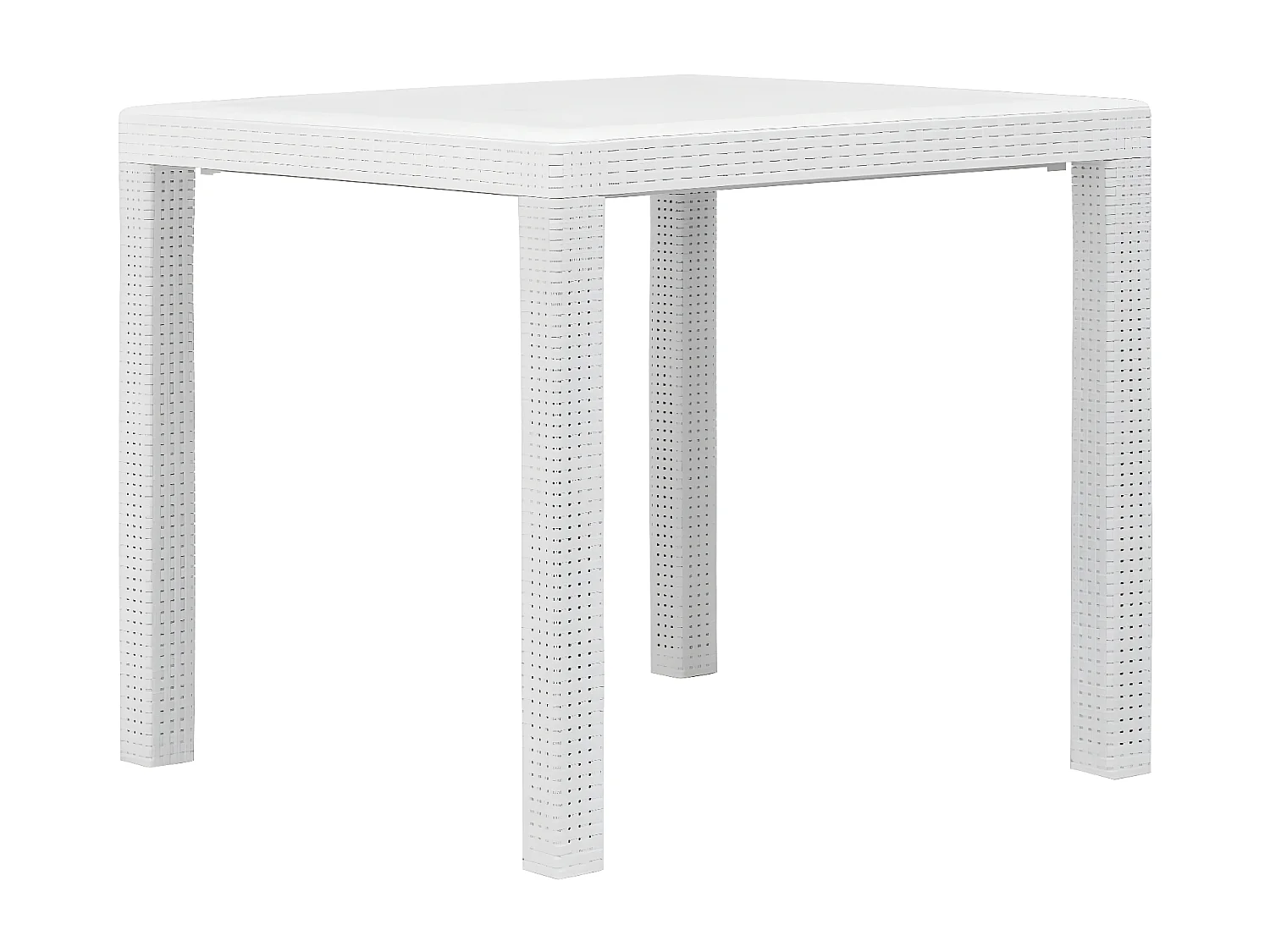 Celandor  Gartentisch Weiß 79x79x72 cm Kunststoff Rattan-Optik