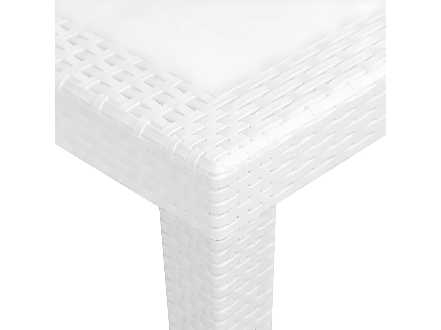 Celandor  Gartentisch Weiß 79x79x72 cm Kunststoff Rattan-Optik