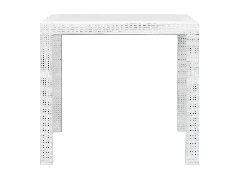 Celandor  Table de jardin Blanc 79x79x72 cm Plastique Aspect de rotin