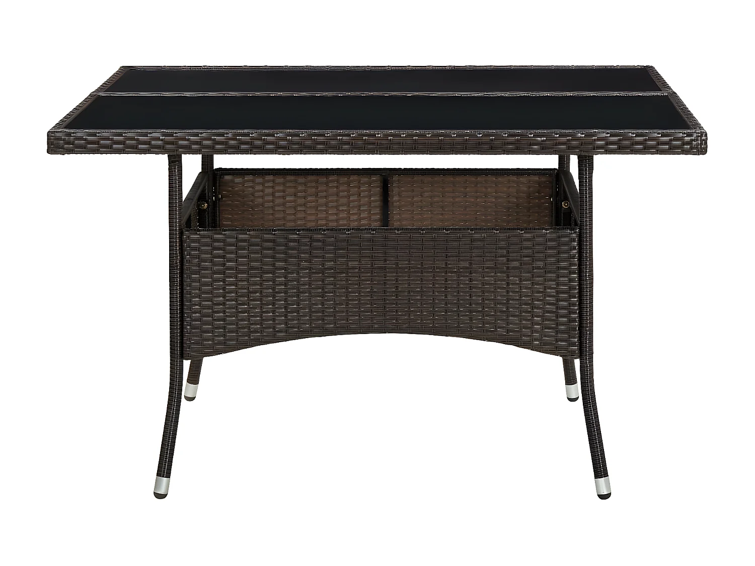 Tancredi  Tuintafel poly rattan en glas bruin