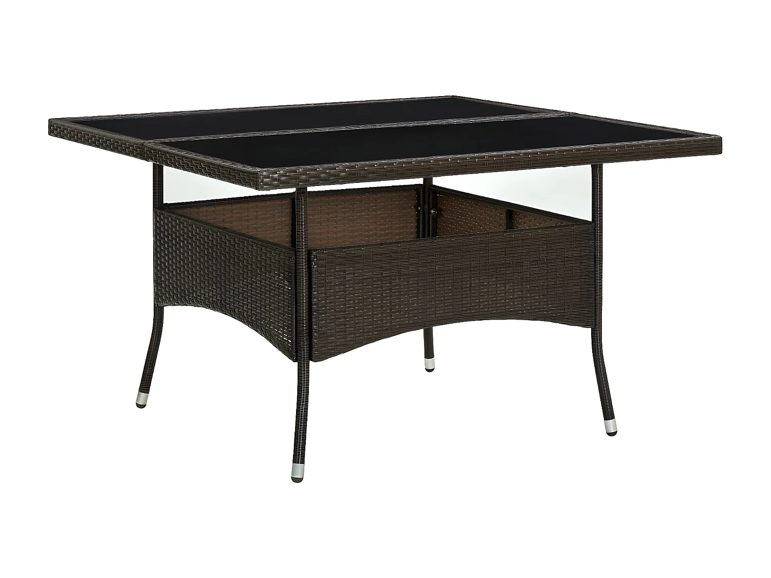 Tancredi  Tuintafel poly rattan en glas bruin