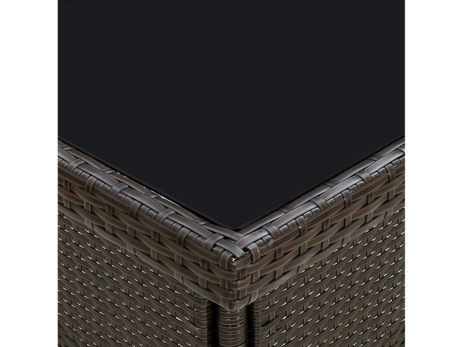 Tancredi  Tuintafel poly rattan en glas bruin