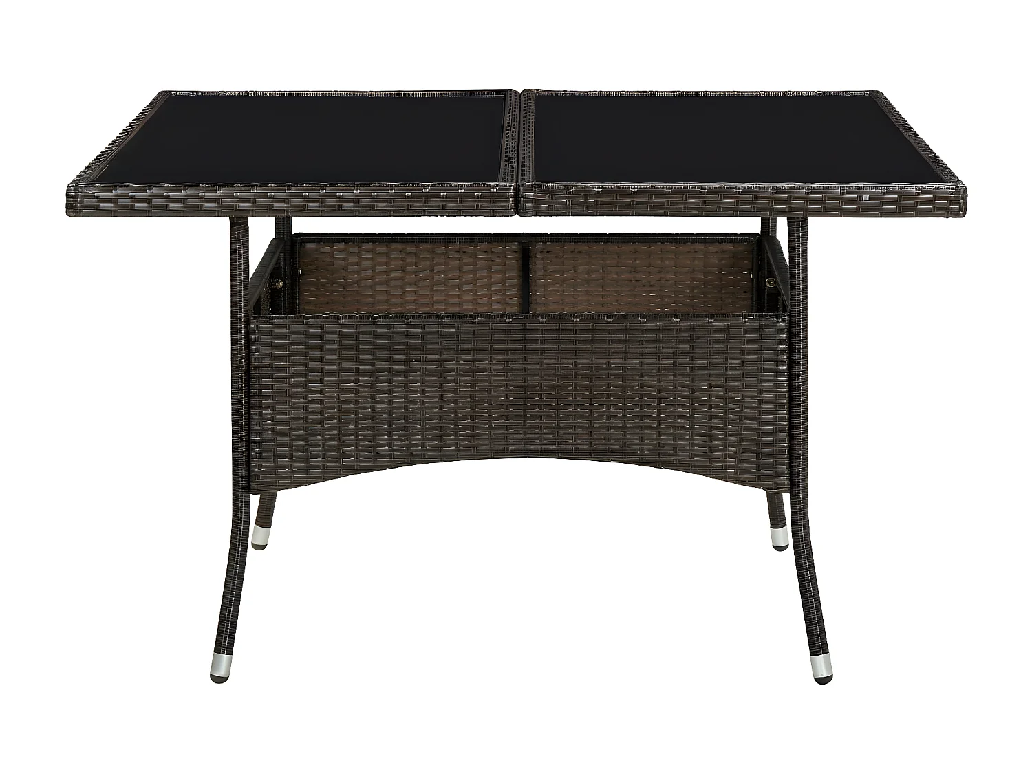 Tancredi  Tuintafel poly rattan en glas bruin