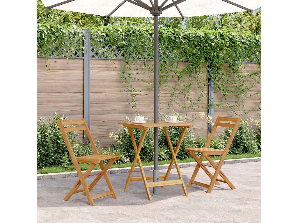 Jeanne-Véronique  Table pliable de jardin 60x60x75 cm Bois d'acacia solide