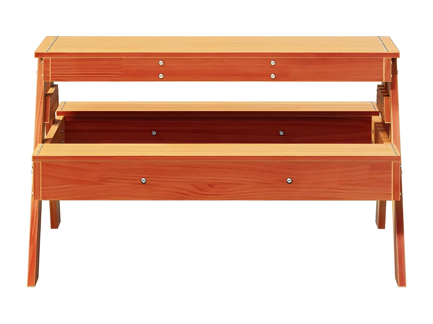 Quindel  Table de pique-nique pour enfants cire marron bois massif pin