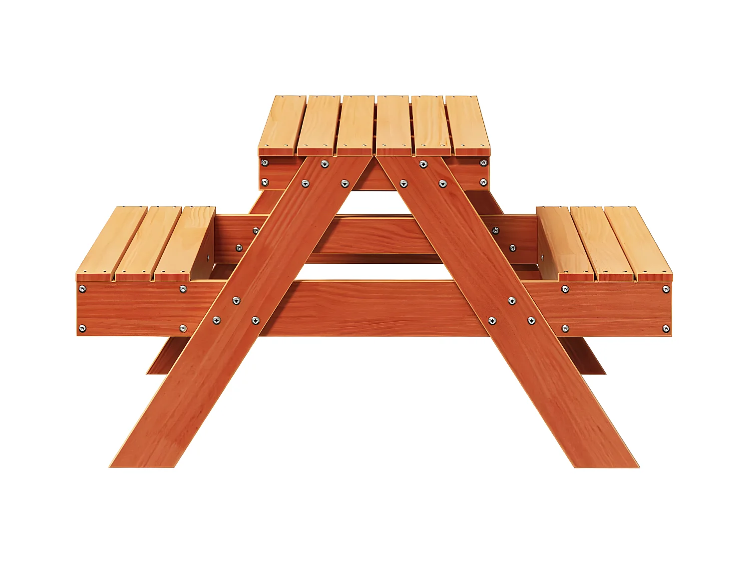 Quindel  Picknicktisch für Kinder Wachsbraun 88x97x52 cm Massivholz