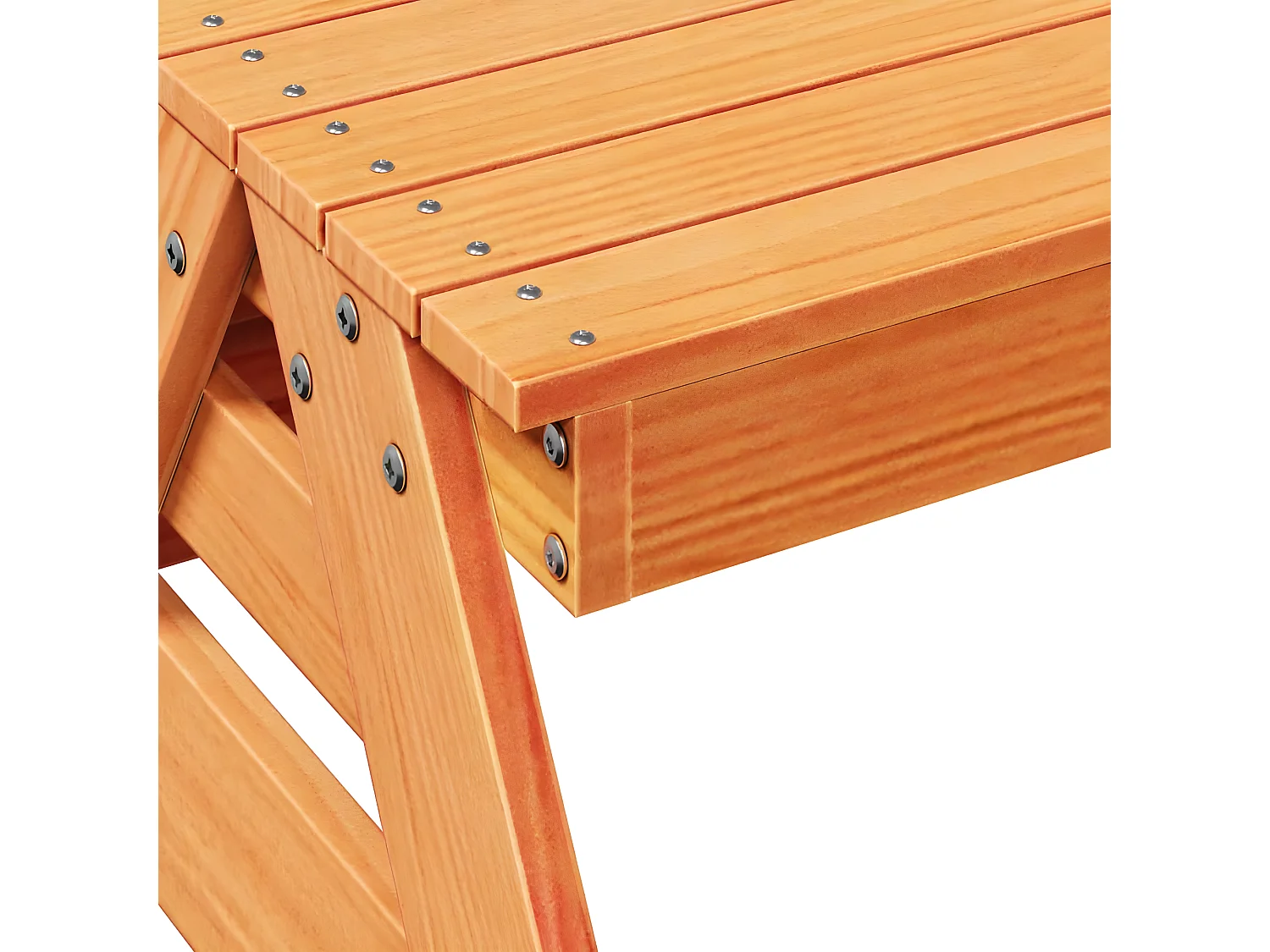 Quindel  Table de pique-nique pour enfants cire marron bois massif pin