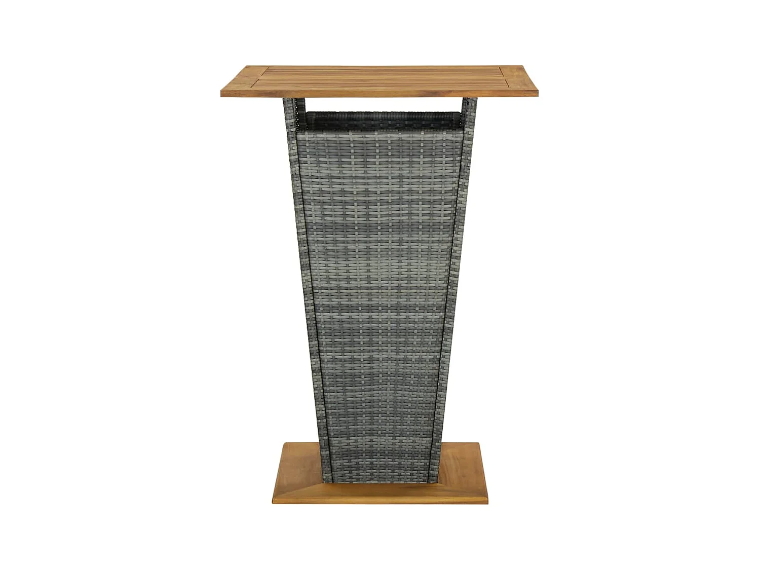 Pia  Table de bar Gris 80x80x110 cm Résine tressée et bois d'acacia