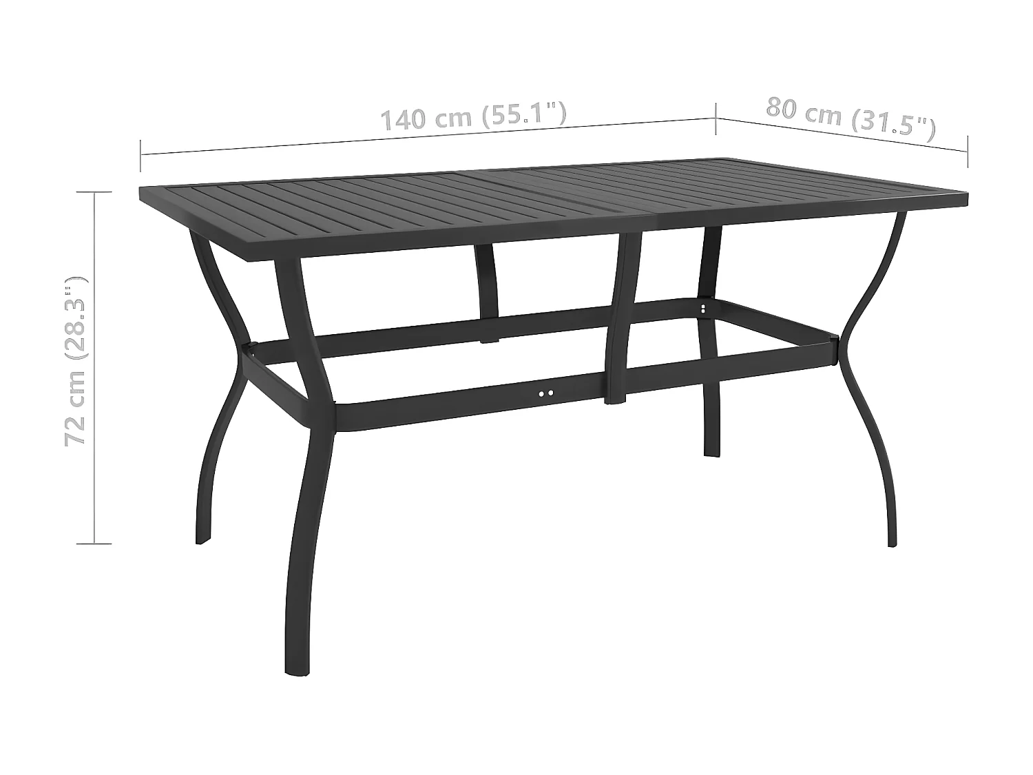 Finley  Tuintafel 140x80x72 cm staal antraciet