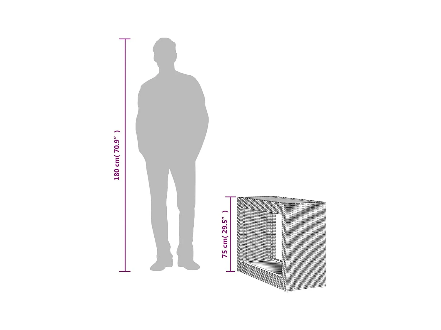 Kävlinge  Table d'appoint de jardin dessus en bois noir 100x40x75 cm