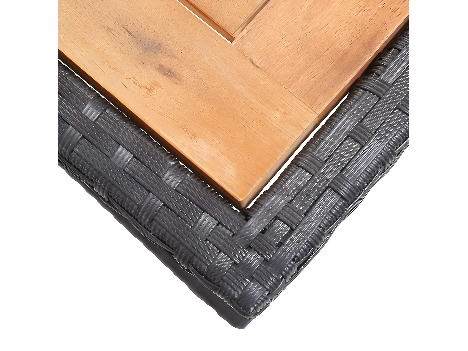 Drumsna  Tuintafel massief acaciahout en poly rattan zwart