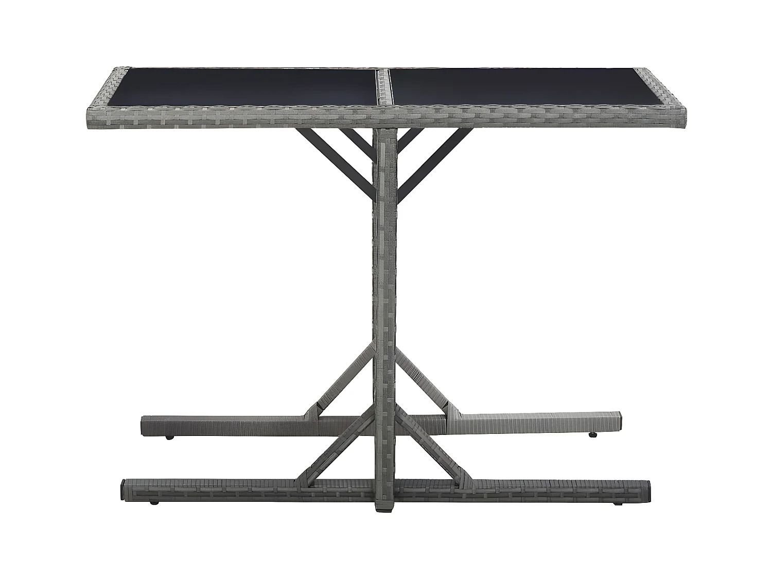 Drumsna  Table de jardin Anthracite 110x53x72 cm Verre et résine tressée