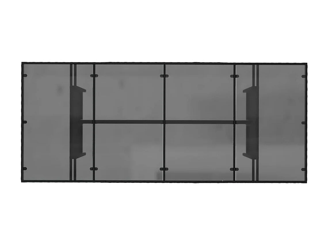 Ozgur  Tuintafel met glazen blad 190x80x75 cm poly rattan zwart
