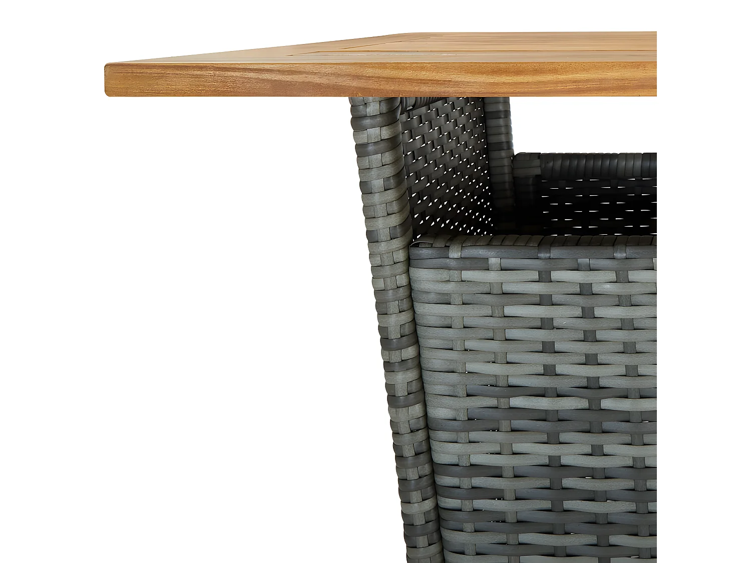 Pia  Table de bar Gris 60x60x110 cm Résine tressée et bois d'acacia