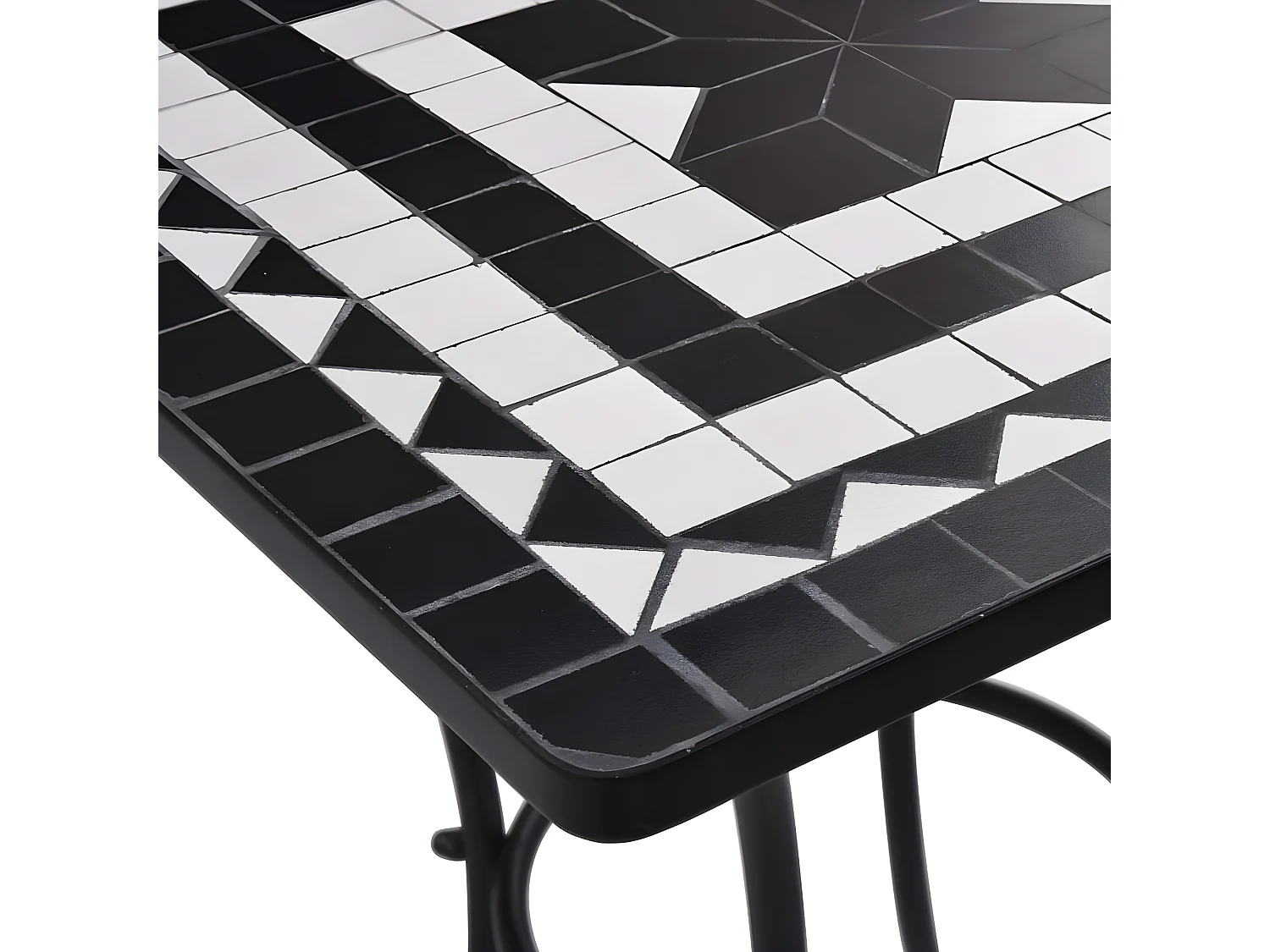 Michael Alan  Table de bistro mosaïque Noir et blanc 60 cm Céramique