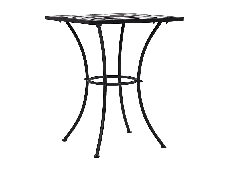 Michael Alan  Mosaik-Bistrotisch Schwarz und Weiß 60 cm Keramik