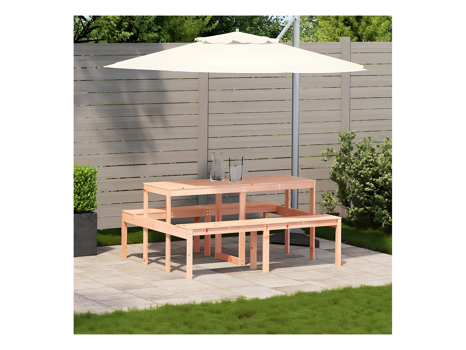 Horrin  Table de pique-nique 160x134x75 cm bois massif de douglas
