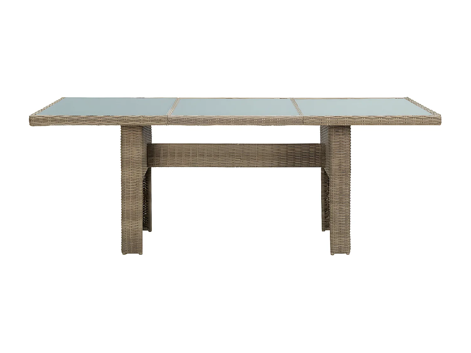 Christina  Tuintafel 200x100x74 cm glas en poly rattan bruin