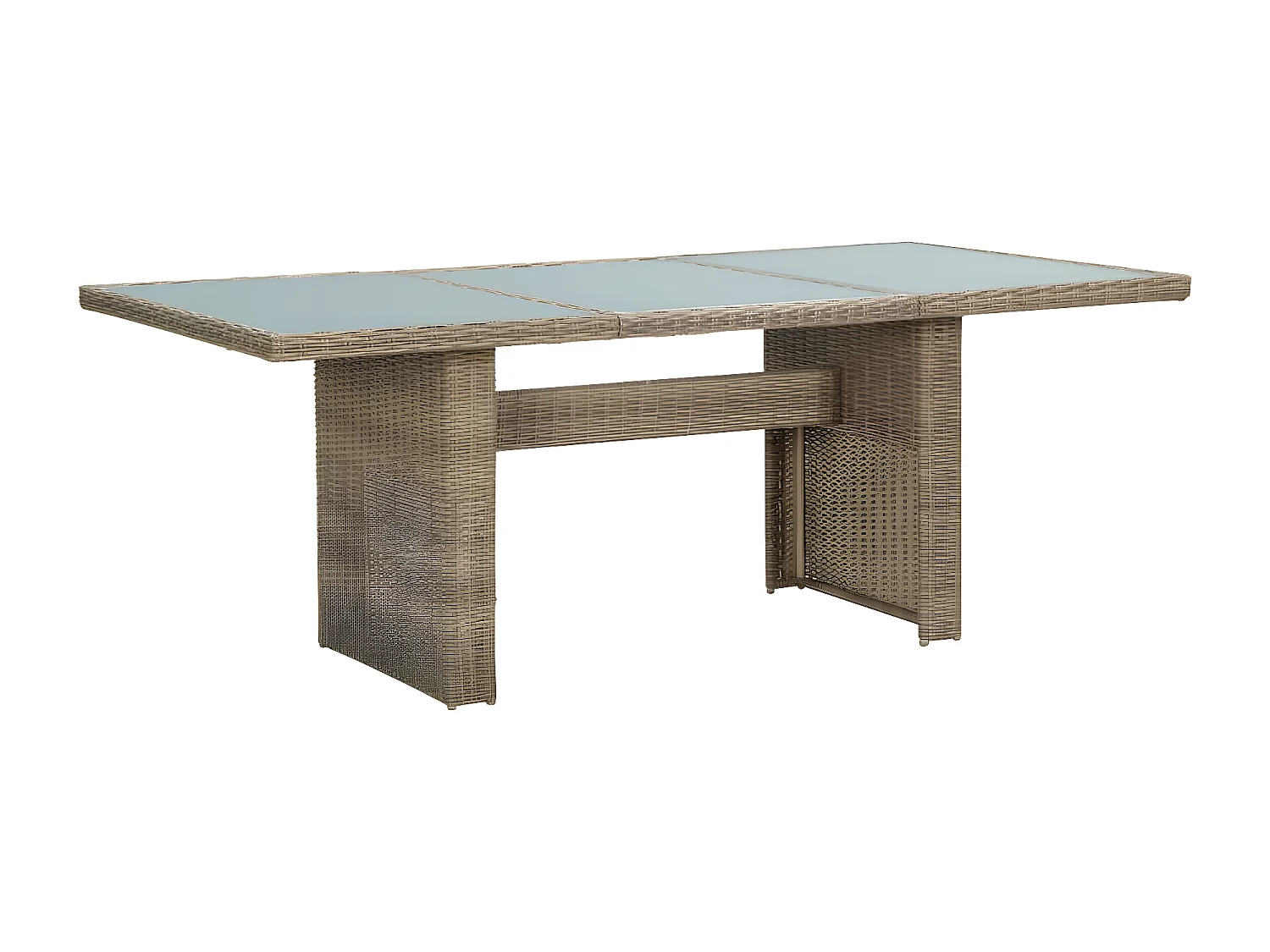 Christina  Tuintafel 200x100x74 cm glas en poly rattan bruin