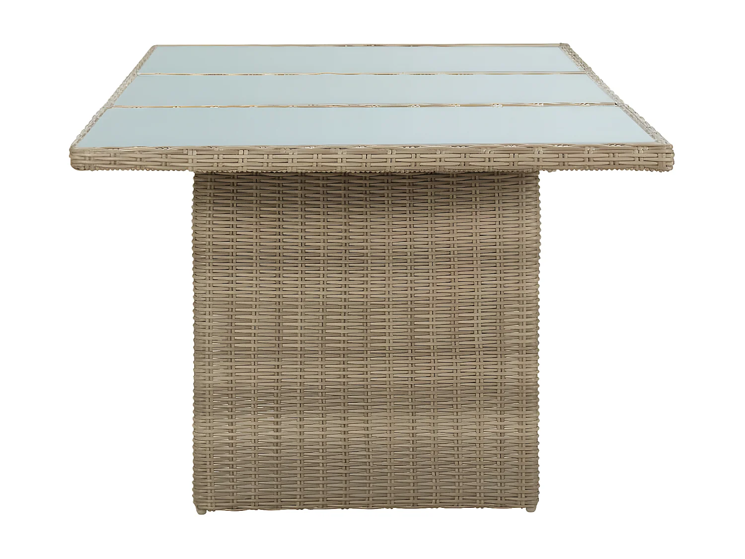 Christina  Tuintafel 200x100x74 cm glas en poly rattan bruin