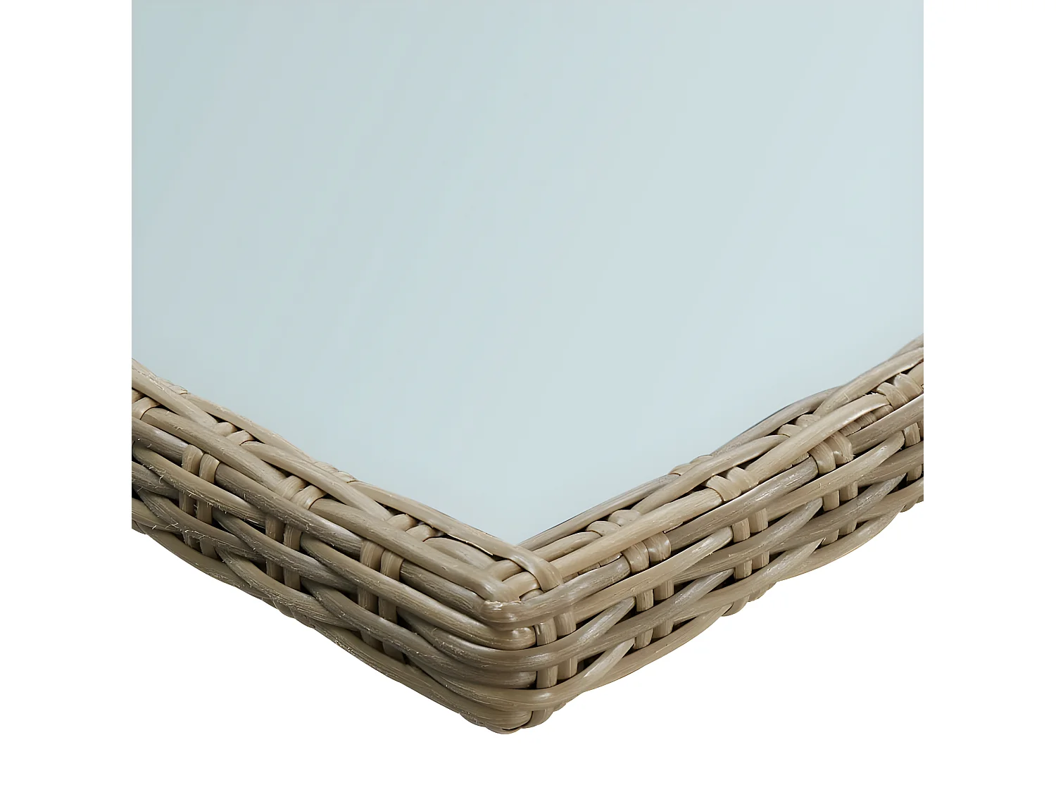 Christina  Tuintafel 200x100x74 cm glas en poly rattan bruin