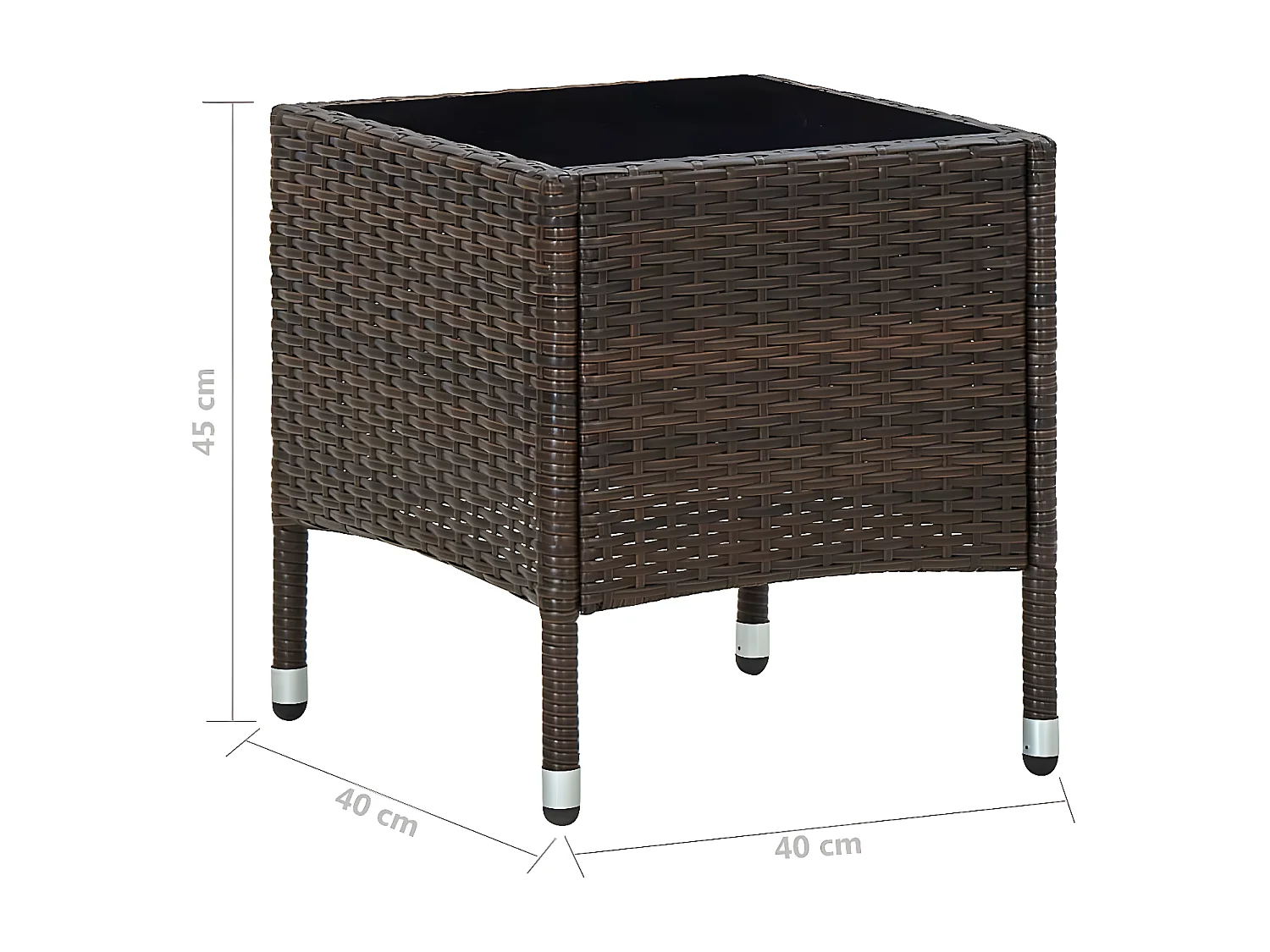 Emilie-Jean  Tuintafel 40x40x45 cm poly rattan bruin