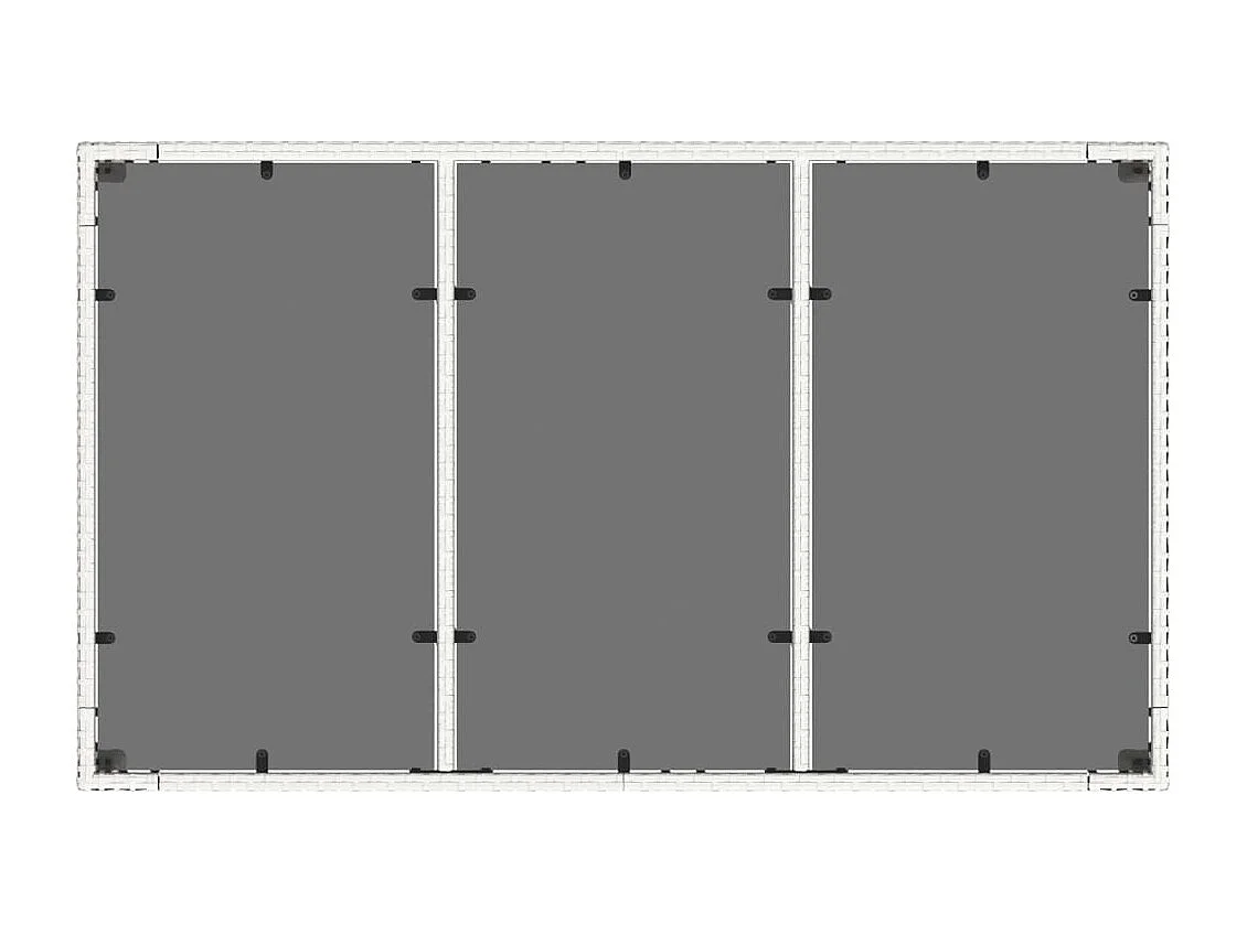 Giuseppe Luigi  Tuintafel met glazen blad 150x90x75 cm poly rattan wit