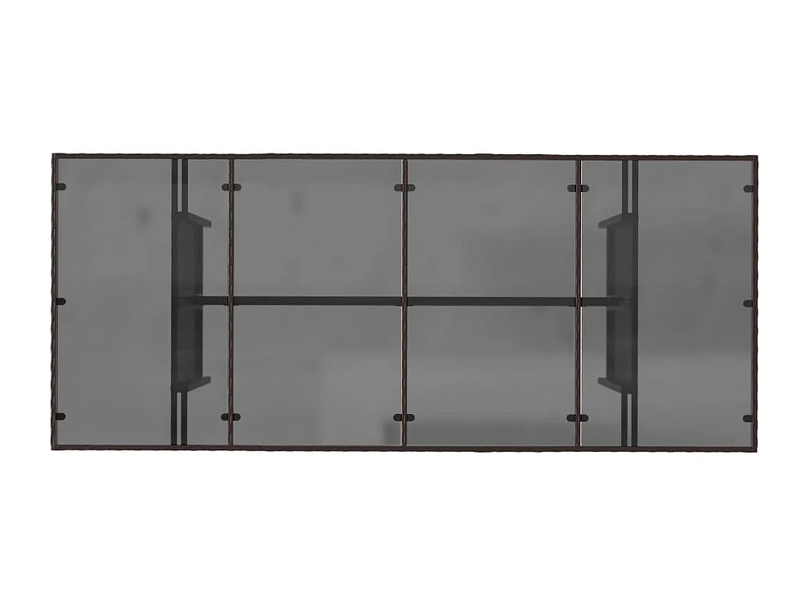 Cavan Lower  Tavolo Giardino Piano Vetro Marrone 190x80x74cm Polyrattan