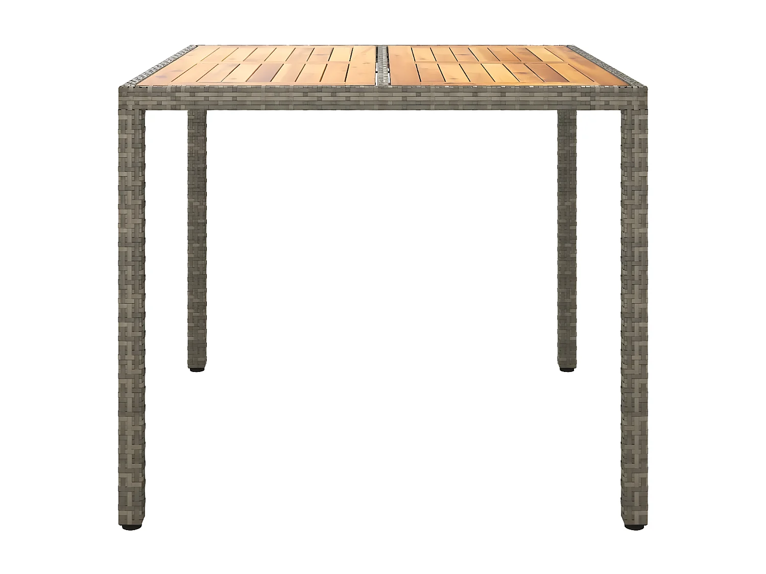 Prolenta Premium -  Tavolo Giardino 90x90x75cm Polyrattan e Massello Acacia Grigio